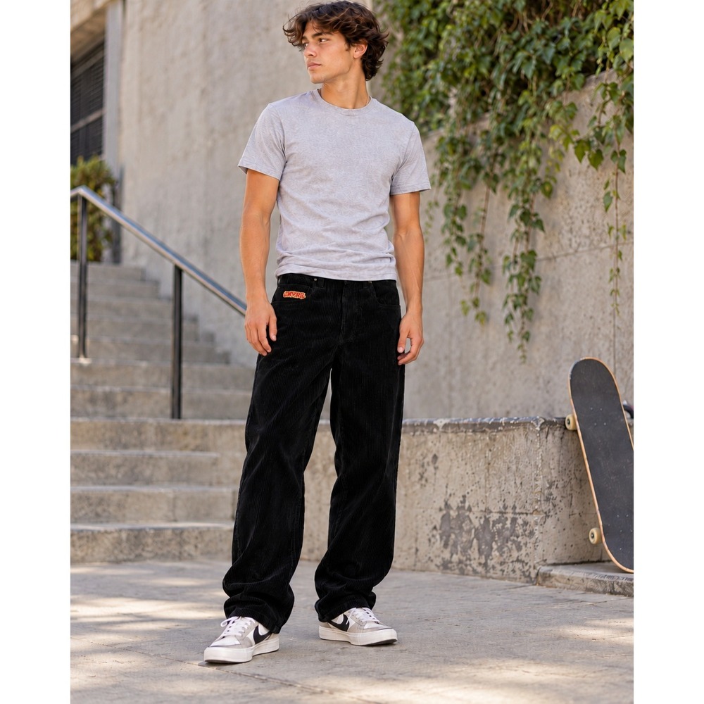 Empyre Corduroy Pants Black Relaxed Fit Vintage Skater 28x27